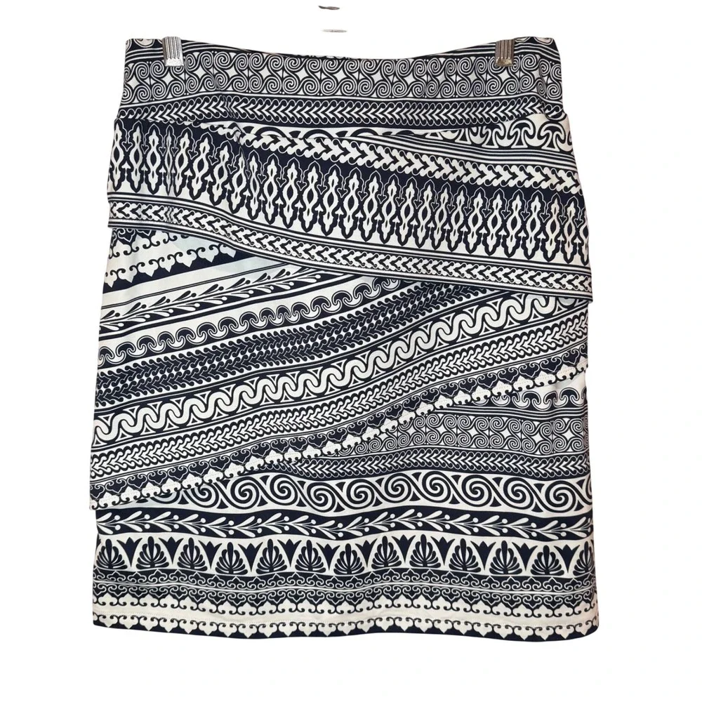 J McLaughlin Nicola Catalina Cloth Layered‎ Skirt Blue White Size Medium